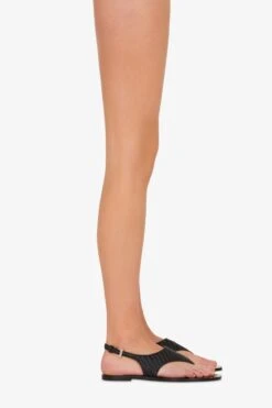 Sandals In Natural Raffia And Black Leather -Paris Texas Brand Shop PX1659XRFNPBEIGE NERO 10