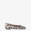 Ballet Flats In White And Dark Brown Printed Cowhide -Paris Texas Brand Shop PX1676XPRCHBIANCO TMORO 1