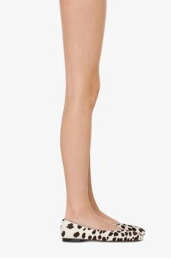 Ballet Flats In White And Dark Brown Printed Cowhide -Paris Texas Brand Shop PX1676XPRCHBIANCO TMORO 10