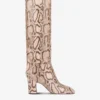 Boots In White And Dark Brown Python Printed Leather -Paris Texas Brand Shop PX1683XPTDAPOWDER 1 scaled