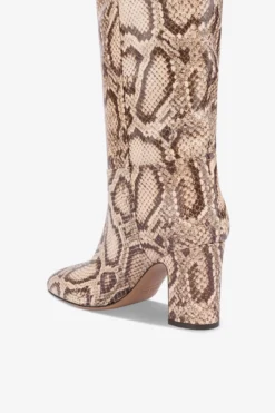 Boots In White And Dark Brown Python Printed Leather -Paris Texas Brand Shop PX1683XPTDAPOWDER 5 scaled