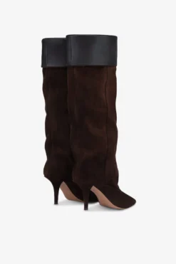 Boots In Chocolate Calf Suede Leather -Paris Texas Brand Shop PX1685XV0SNPEPE NERO 3 scaled
