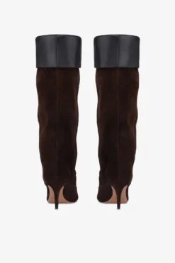 Boots In Chocolate Calf Suede Leather -Paris Texas Brand Shop PX1685XV0SNPEPE NERO 4 scaled