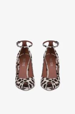 Pumps In White And Dark Brown Printed Cowhide -Paris Texas Brand Shop PX1701XPRCHBIANCO TMORO 3 scaled