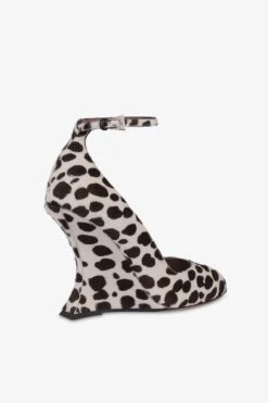 Pumps In White And Dark Brown Printed Cowhide -Paris Texas Brand Shop PX1701XPRCHBIANCO TMORO 5