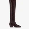 Over-the-knee Boots In Ebony Croco-embossed Leather -Paris Texas Brand Shop PX1703XCOSMTMORO 1 scaled