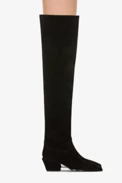Over-the-knee Boots In Black Calf Suede Leather -Paris Texas Brand Shop PX1703XV003561NERO 10 scaled