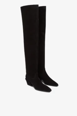 Over-the-knee Boots In Black Calf Suede Leather -Paris Texas Brand Shop PX1703XV003561NERO 2 scaled