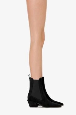 Ankle Boots In Black Calf Suede Leather -Paris Texas Brand Shop PX1706XV003561NERO 10
