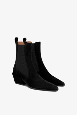 Ankle Boots In Black Calf Suede Leather -Paris Texas Brand Shop PX1706XV003561NERO 2