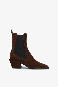 Paris Texas Brand Shop 9 Ankle Boots In Chocolate Calf Suede Leather