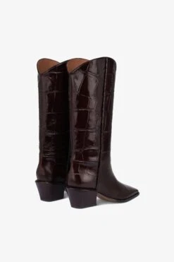 Boots In Rouge Noir Croco-embossed Leather 10 Boots In Rouge Noir Croco-embossed Leather -Paris Texas Brand Shop PX1707XCOSMROUGENOIR 3