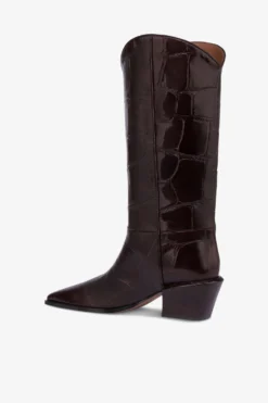 Boots In Rouge Noir Croco-embossed Leather -Paris Texas Brand Shop PX1707XCOSMROUGENOIR 5 scaled