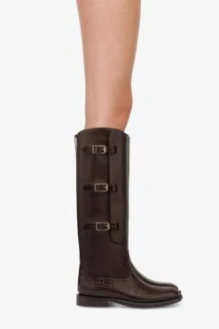 Boots In Ebony Calf Leather With Croco-embossed Details -Paris Texas Brand Shop PX1720XCOVTTMORO TMORO 10