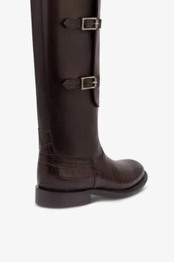 Boots In Ebony Calf Leather With Croco-embossed Details -Paris Texas Brand Shop PX1720XCOVTTMORO TMORO 5