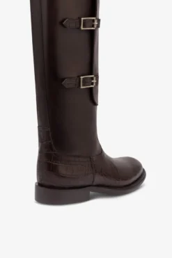 Boots In Ebony Calf Leather With Croco-embossed Details -Paris Texas Brand Shop PX1720XCOVTTMORO TMORO 5 scaled