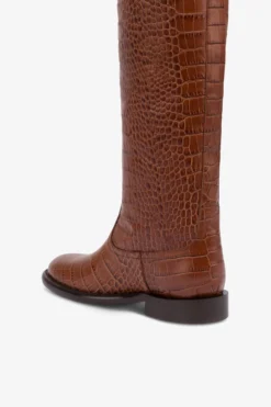 Boots In Chocolate Croco-embossed Leather -Paris Texas Brand Shop PX1721XCOCOCIOCCOLATO 5 scaled