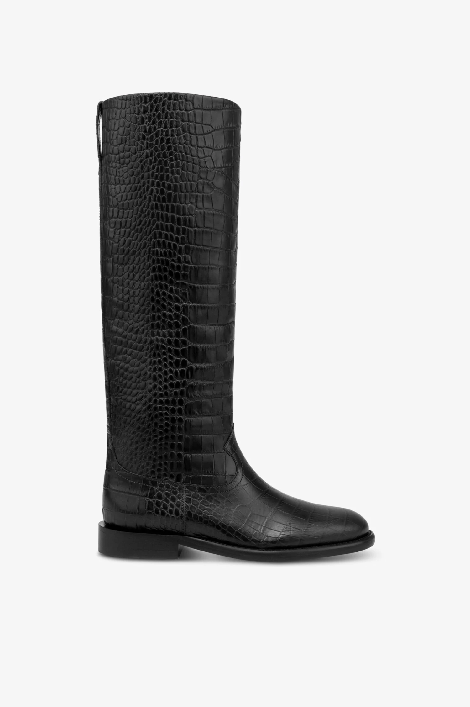Boots In Black Croco-embossed Leather 3 Boots In Black Croco-embossed Leather