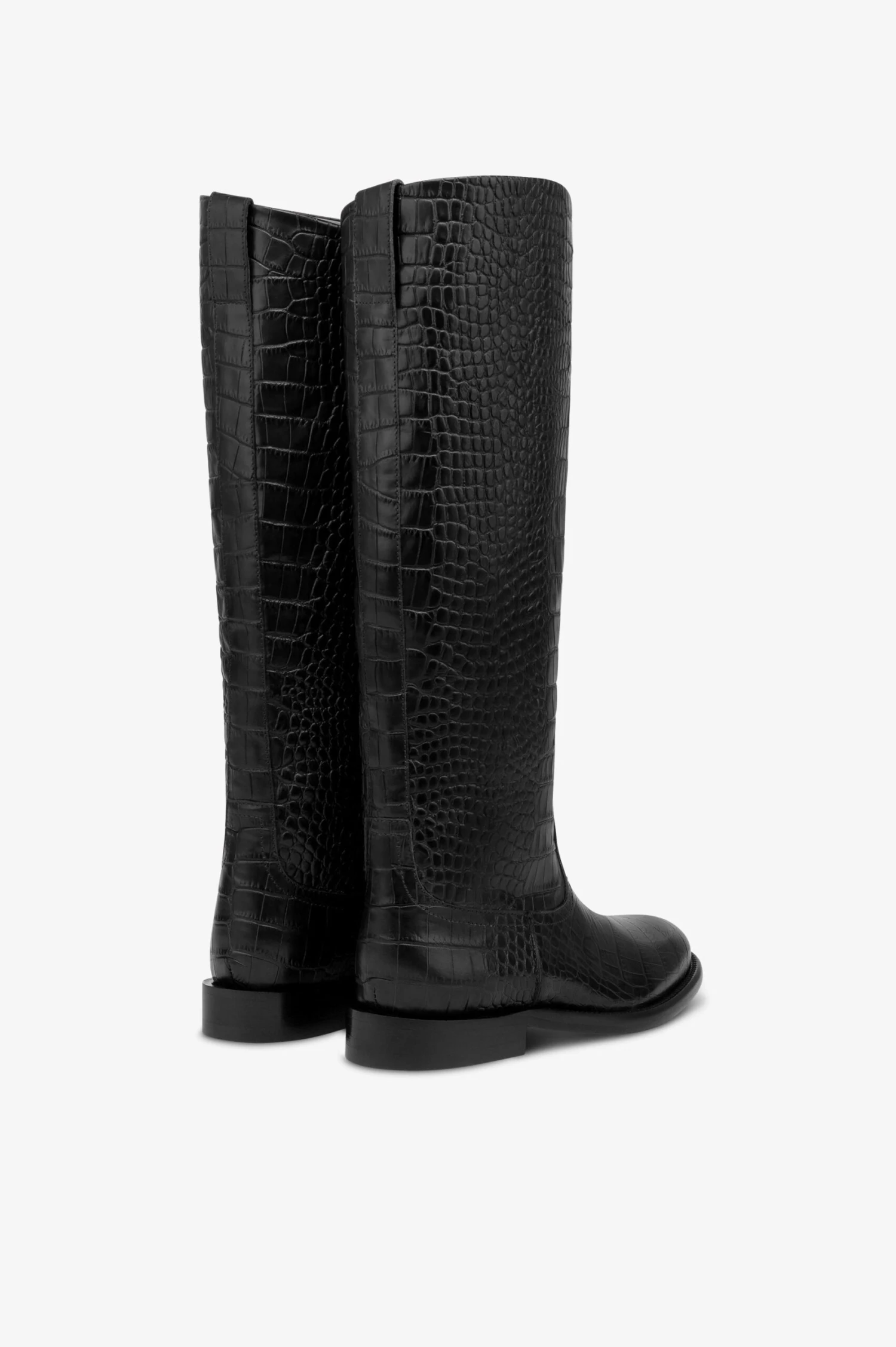 Boots In Black Croco-embossed Leather 5 Boots In Black Croco-embossed Leather - Image 3