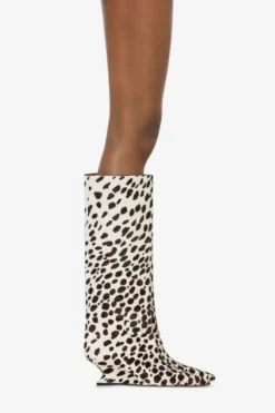 Boots In White And Dark Brown Printed Cowhide -Paris Texas Brand Shop PX1731XPRCHBIANCO TMORO 10 scaled