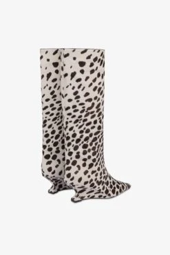 Boots In White And Dark Brown Printed Cowhide -Paris Texas Brand Shop PX1731XPRCHBIANCO TMORO 3
