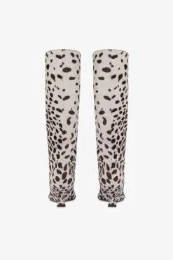 Boots In White And Dark Brown Printed Cowhide -Paris Texas Brand Shop PX1731XPRCHBIANCO TMORO 4