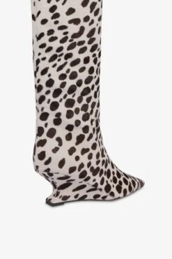 Boots In White And Dark Brown Printed Cowhide -Paris Texas Brand Shop PX1731XPRCHBIANCO TMORO 5