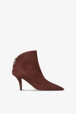 Ankle Boots In Mahogany Suede Leather