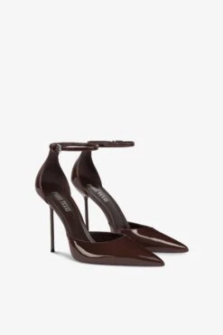 Ankle-strap Pumps In Ebony Patent Leather -Paris Texas Brand Shop PX1737XVN0136079DARKCHOCOLATE 2