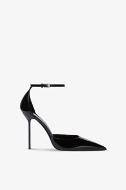 Ankle-strap Pumps In Black Patent Leather
