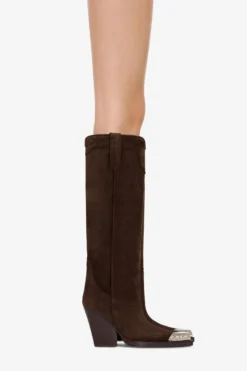 Texan Boots In Dark Brown Calf Suede Leather -Paris Texas Brand Shop PX1814XV003259MARRONFONCE 10 scaled