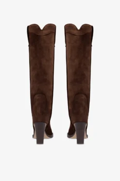 Texan Boots In Dark Brown Calf Suede Leather -Paris Texas Brand Shop PX1814XV003259MARRONFONCE 4 scaled