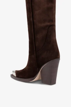 Texan Boots In Dark Brown Calf Suede Leather -Paris Texas Brand Shop PX1814XV003259MARRONFONCE 5 scaled