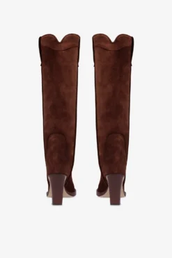 Texan Boots In Mahogany Calf Suede Leather -Paris Texas Brand Shop PX1814XV003516WOOD 4 scaled