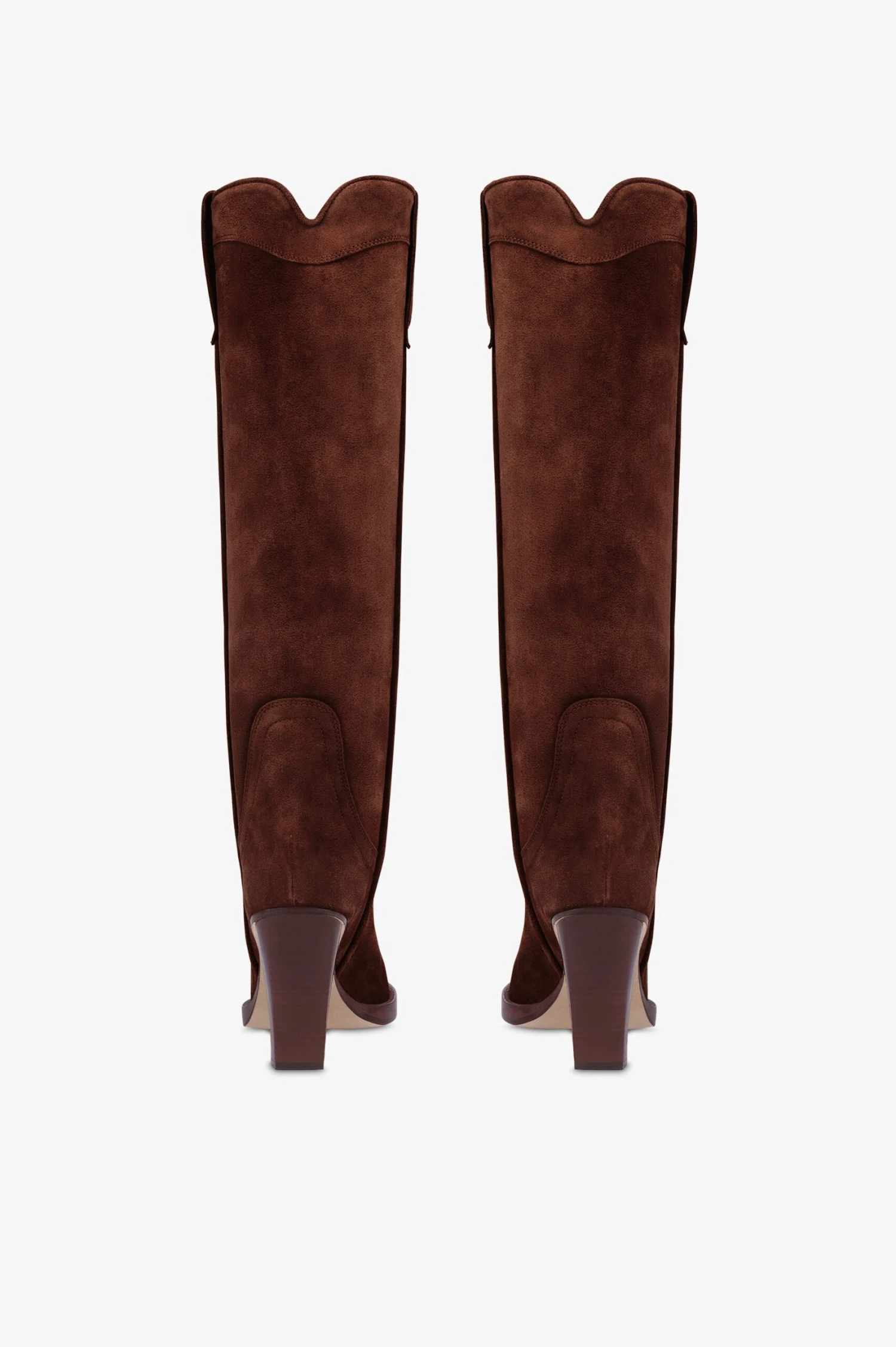 Texan Boots In Mahogany Calf Suede Leather 6 Texan Boots In Mahogany Calf Suede Leather - Image 4