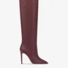Paris Texas Pointed Knee-high Boots In Smooth Burgundy Leather -Paris Texas Brand Shop PX501XLTH3BORDO 01 scaled