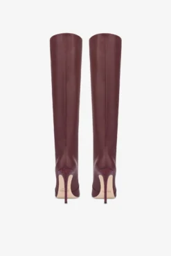 Paris Texas Pointed Knee-high Boots In Smooth Burgundy Leather -Paris Texas Brand Shop PX501XLTH3BORDO 04 scaled