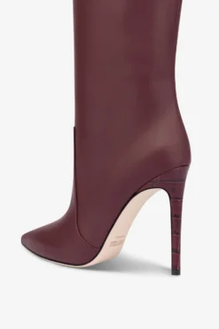 Paris Texas Pointed Knee-high Boots In Smooth Burgundy Leather -Paris Texas Brand Shop PX501XLTH3BORDO 05 scaled