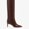 Paris Texas Chocolate Brown Croc-effect Leather Heel 60 Boots -Paris Texas Brand Shop PX503XCOCO2832CIOCCOLATO 01