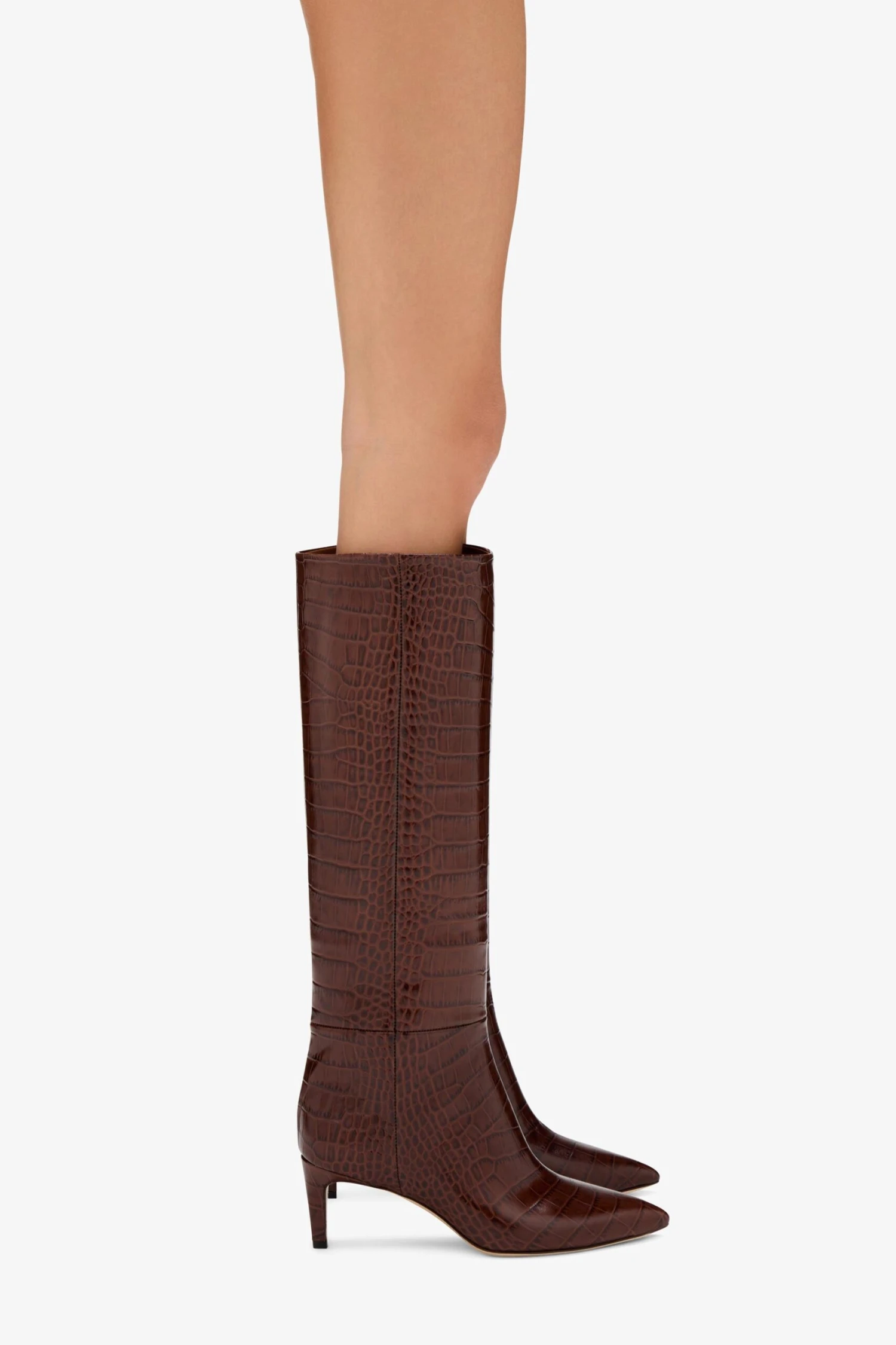 Paris Texas Chocolate Brown Croc-effect Leather Heel 60 Boots 8 Paris Texas Chocolate Brown Croc-effect Leather Heel 60 Boots - Image 6