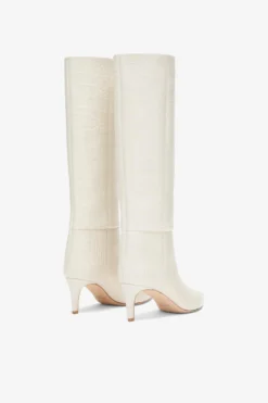 Paris Texas White Croc-effect Leather Heel 60 Boots -Paris Texas Brand Shop PX503XCOCOBONECHINA 03 scaled