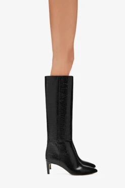 Paris Texas Black Croc-effect Leather Heel 60 Boots -Paris Texas Brand Shop PX503XCOCONERO 10