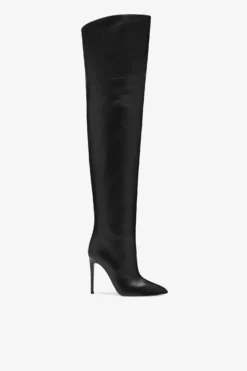 Paris Texas Black Nappa Leather Stiletto Over The Knee Boots