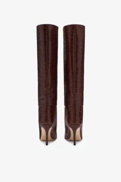 Paris Texas Chocolate Brown Croc-effect Leather Heel 85 Boots -Paris Texas Brand Shop PX548XCOCO2832CIOCCOLATO 04