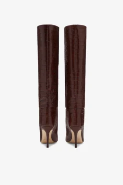 Paris Texas Chocolate Brown Croc-effect Leather Heel 85 Boots -Paris Texas Brand Shop PX548XCOCO2832CIOCCOLATO 04 scaled