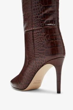 Paris Texas Chocolate Brown Croc-effect Leather Heel 85 Boots -Paris Texas Brand Shop PX548XCOCO2832CIOCCOLATO 05