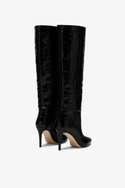 Paris Texas Black Croc-effect Leather Heel 85 Boots -Paris Texas Brand Shop PX548XCOCONERO 03 scaled
