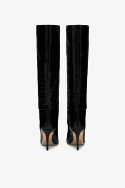 Paris Texas Black Croc-effect Leather Heel 85 Boots -Paris Texas Brand Shop PX548XCOCONERO 04 scaled