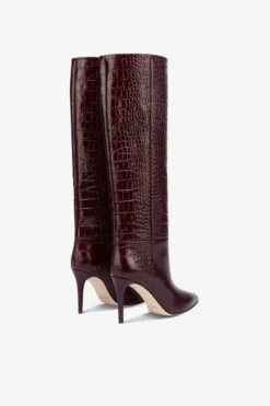 Paris Texas Pointed Knee-high Boots In Rouge Noir Soft Croco-embossed Leather -Paris Texas Brand Shop PX548XCOCOROUGENOIR 03 20ff2ef2 3916 4d0a 87a7 bd4021cc44cd scaled