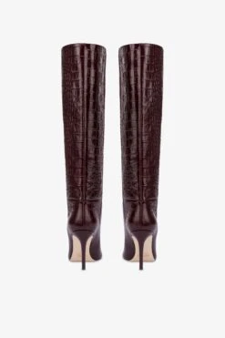 Paris Texas Pointed Knee-high Boots In Rouge Noir Soft Croco-embossed Leather -Paris Texas Brand Shop PX548XCOCOROUGENOIR 04 2510280b ca25 4f52 8f6b 3a73e2e6c5bc